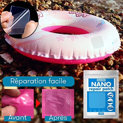 Shop-Story Super Nano patch réparation transparent 10 pcs 6x6 cm