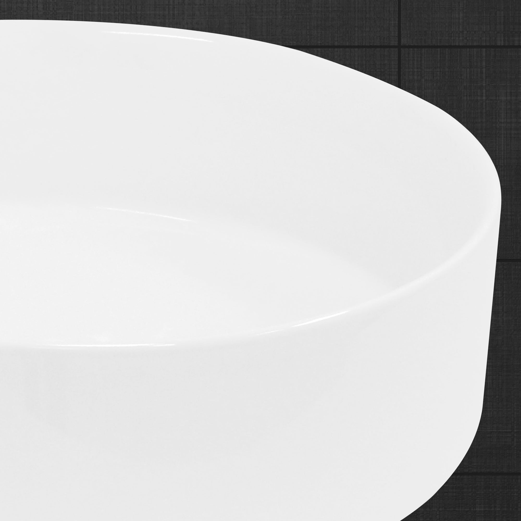 ECD Germany Sanitär vasque ronde blanche 35,5 cm avec bonde