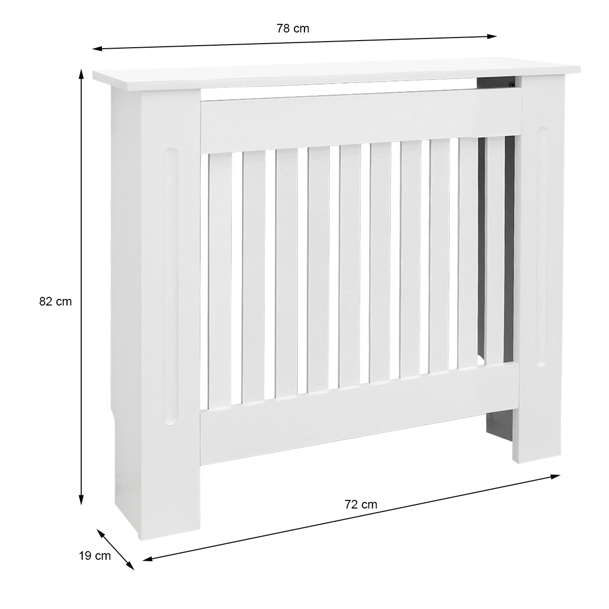 ECD Germany Heizungen Cache Radiateur Blanc MDF 78x19x82cm