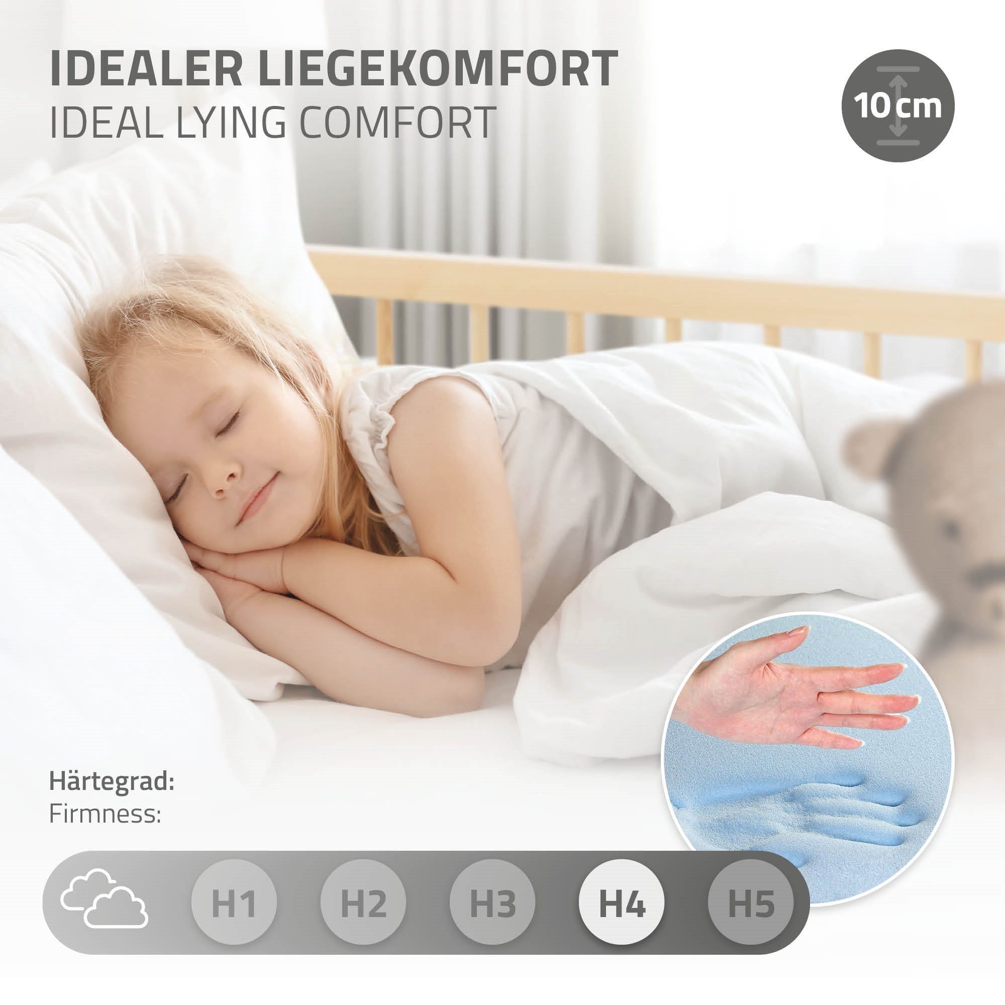 ECD Germany Kinder lit enfant 80x160 naturel avec matelas