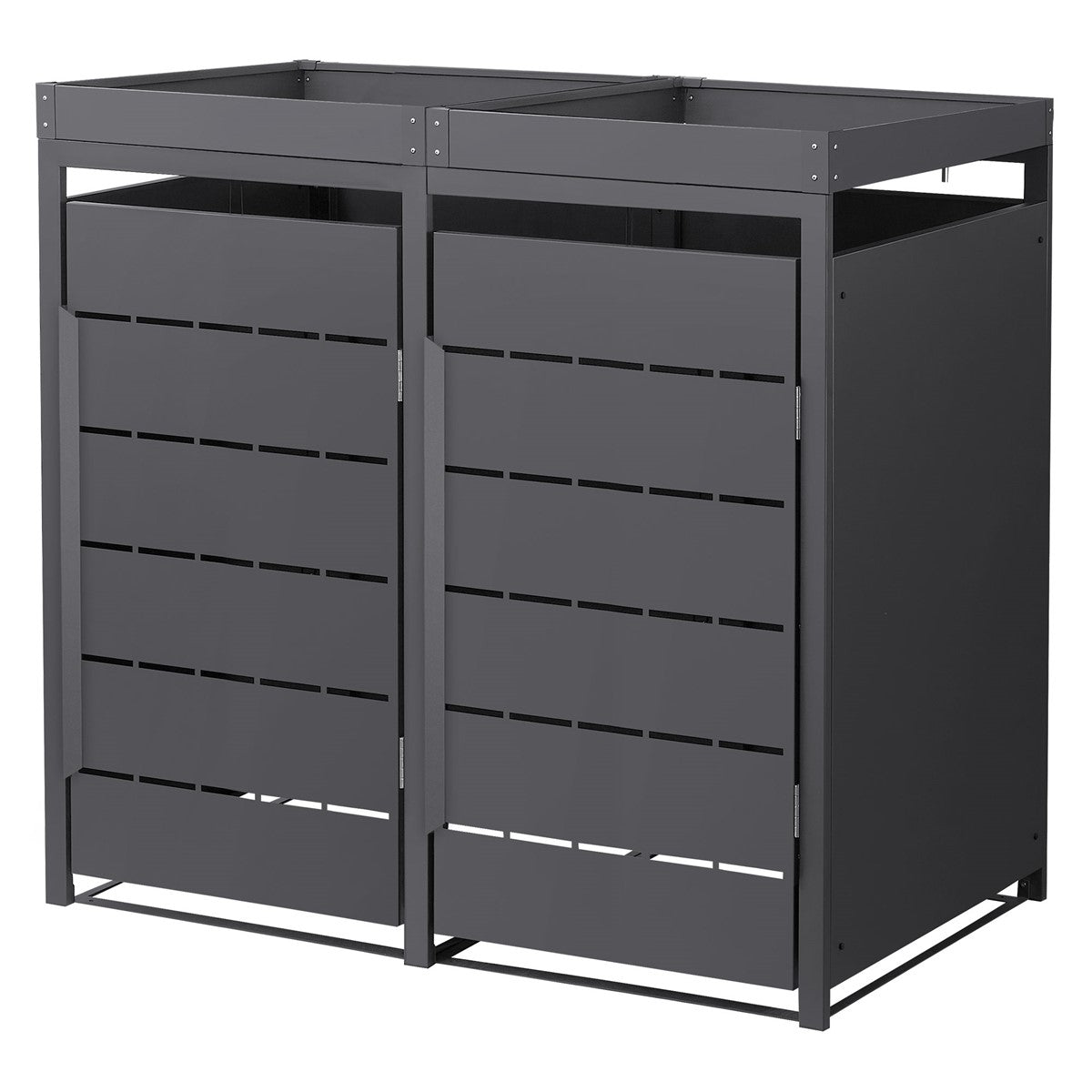 ECD Germany Garten cache poubelle acier 240L chêne foncé 1 place