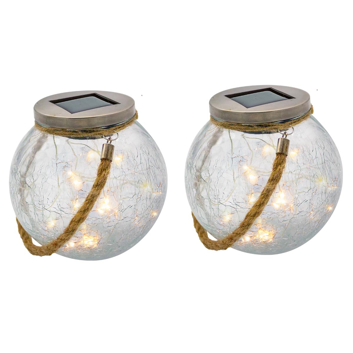 Red Deco Crack Ball Cord boule solaire verre lot 2 blanc chaud