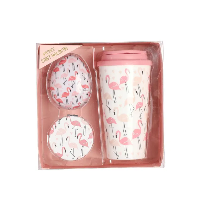 Stokomani Beauté Coffret brosse à cheveux miroir et mug cadeau