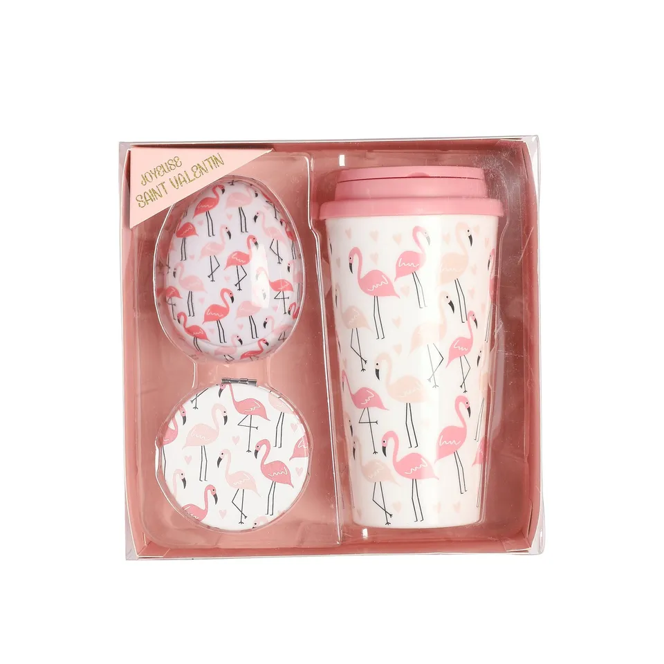 Stokomani Beauté Coffret brosse à cheveux miroir et mug cadeau