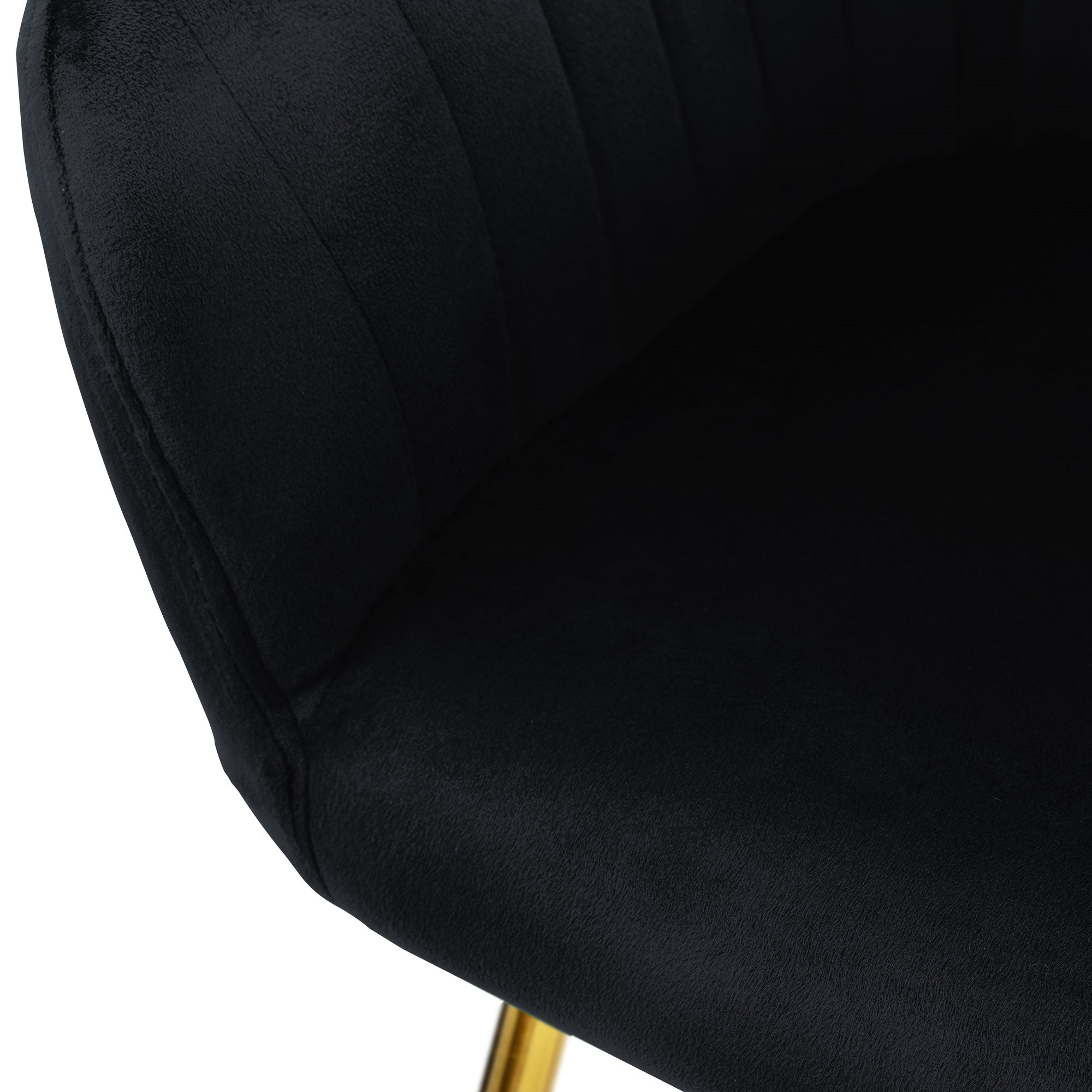 ECD Germany Chaise Velours Noir Accoudoirs Doré 6pcs