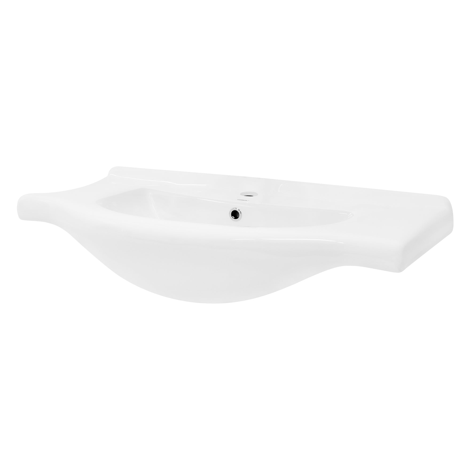 LuxeBath Vasque ovale blanc céramique 86 cm avec bonde