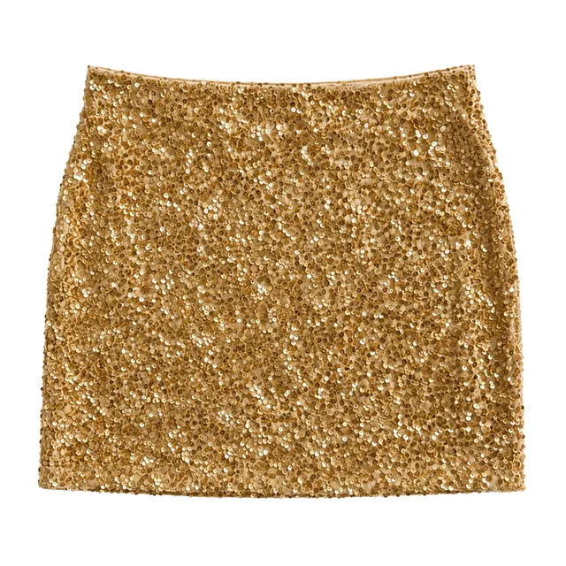 Jupe sequin or femme brillante soirée taille 38