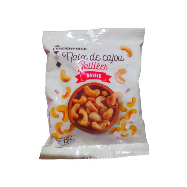 Leader Price Noix de cajou grillées salées 125g