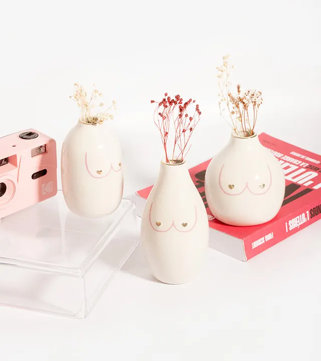 L'avant gardiste Vases Set de 3 vases boobies Girl power fleurs