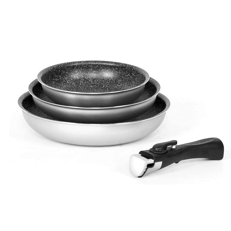 Arthur Martin AM130 set 3 poêles induction 20-28 cm argent