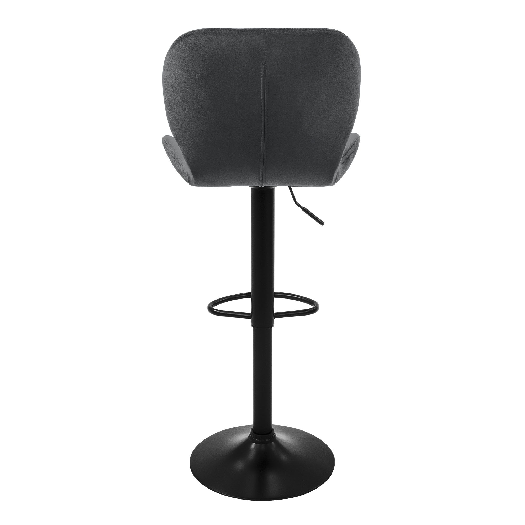 ECD Germany Tabouret Bar Velours Gris Lot 2 Réglable 59-79 cm