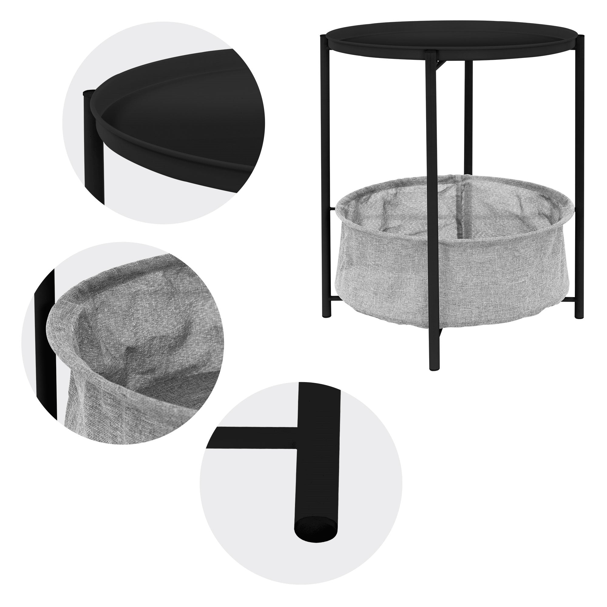 ECD Germany Meuble ML-Design table appoint 46x51 anthracite