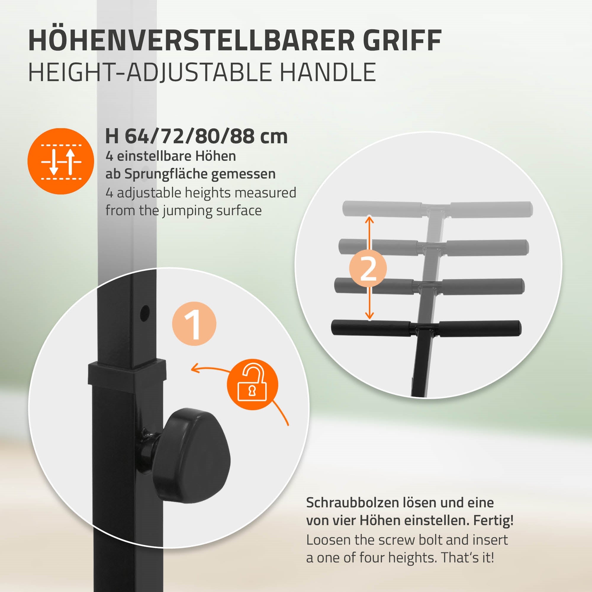 ECD Germany Hauki trampoline 102 cm vert avec barre