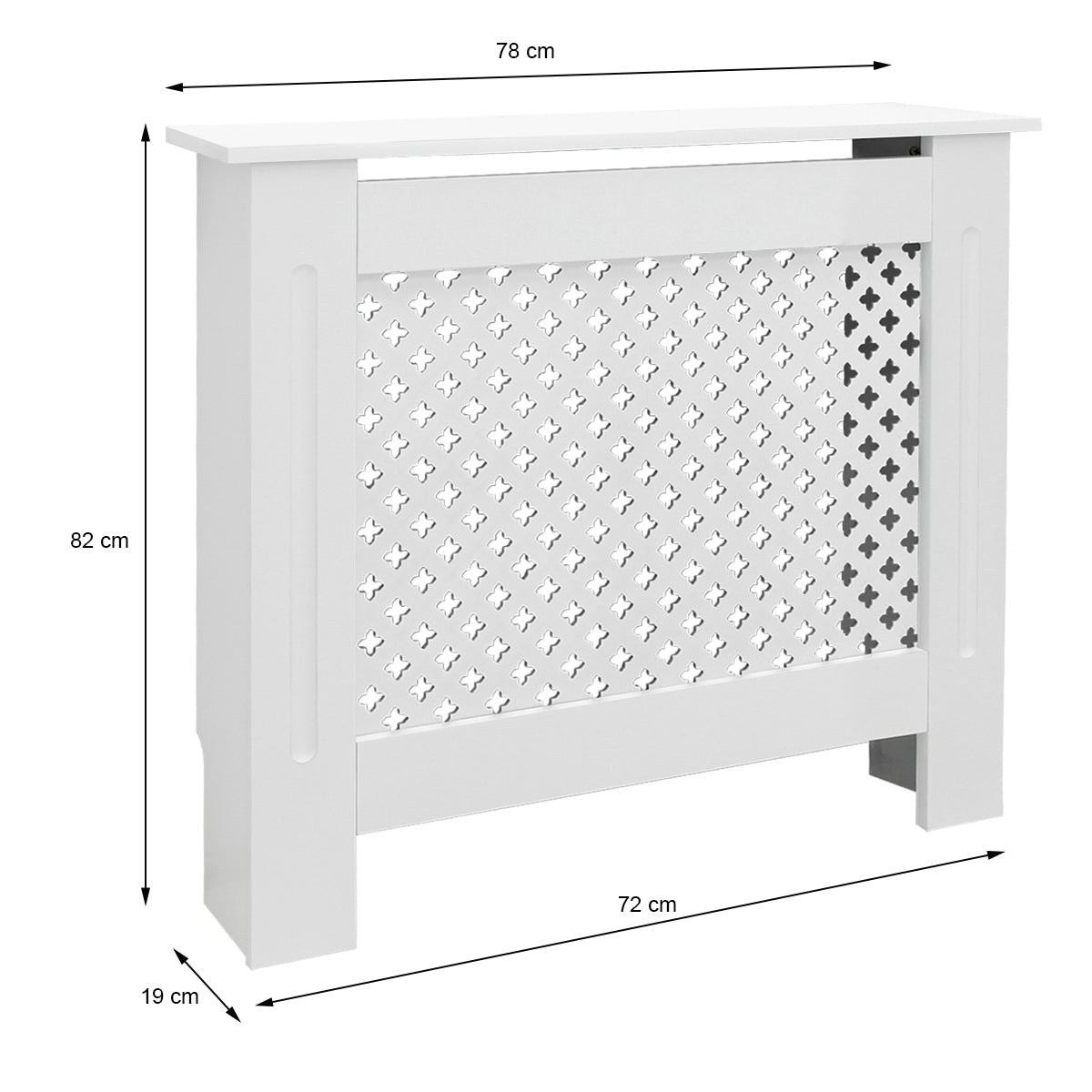 ECD Heizungen Cache-radiateur MDF 78x19x82cm Blanc Losange