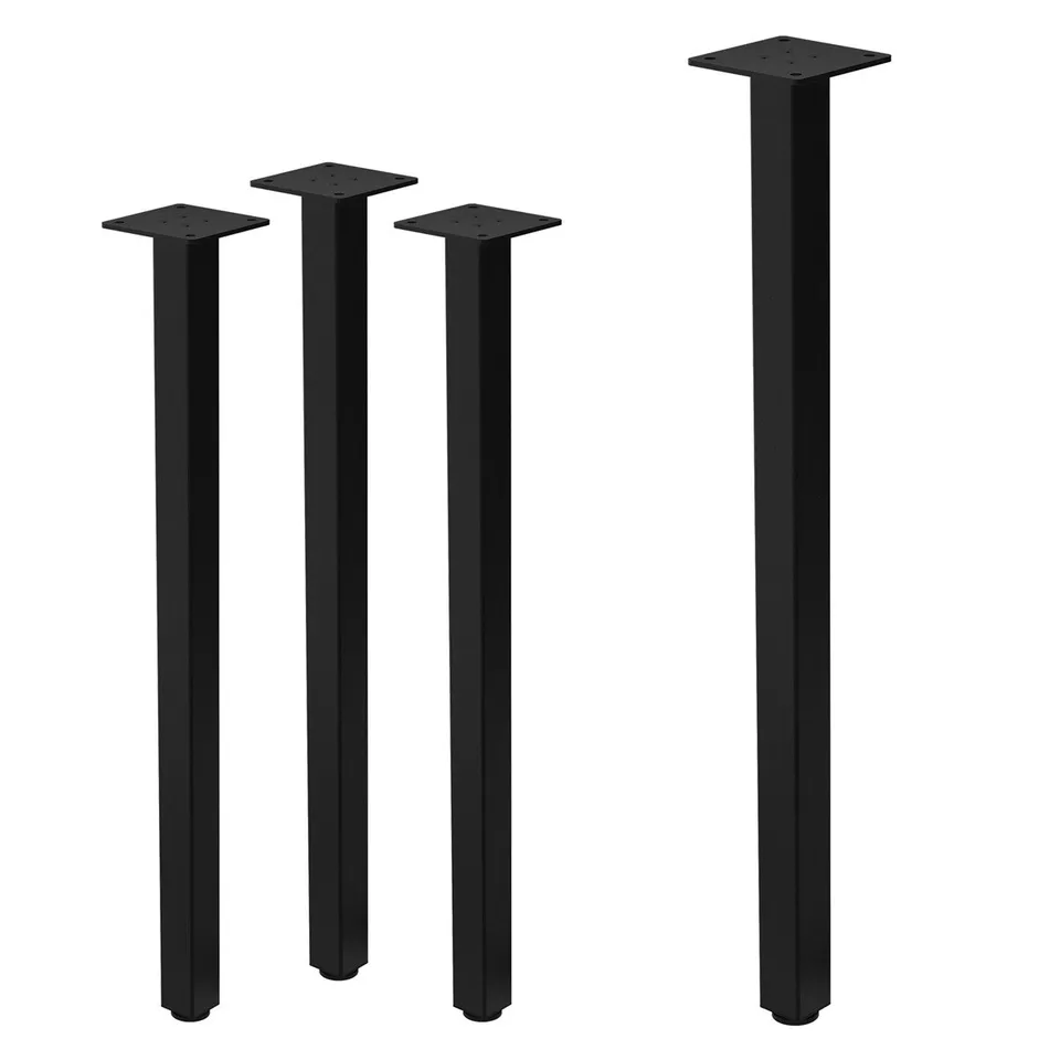 ML-Design pied de table acier noir 72 cm lot de 4 réglable