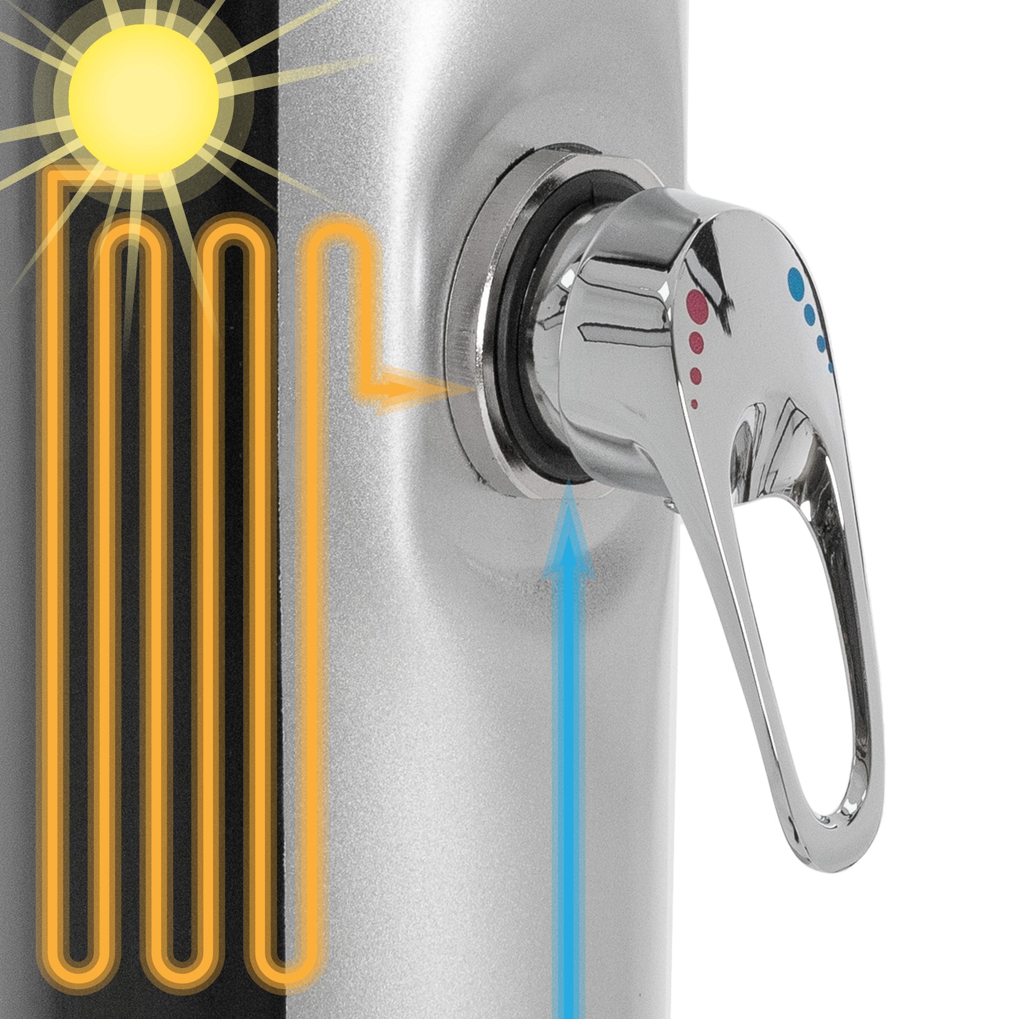 ECD Germany Garten 35L douche solaire jardin argent/noir 217,5 cm
