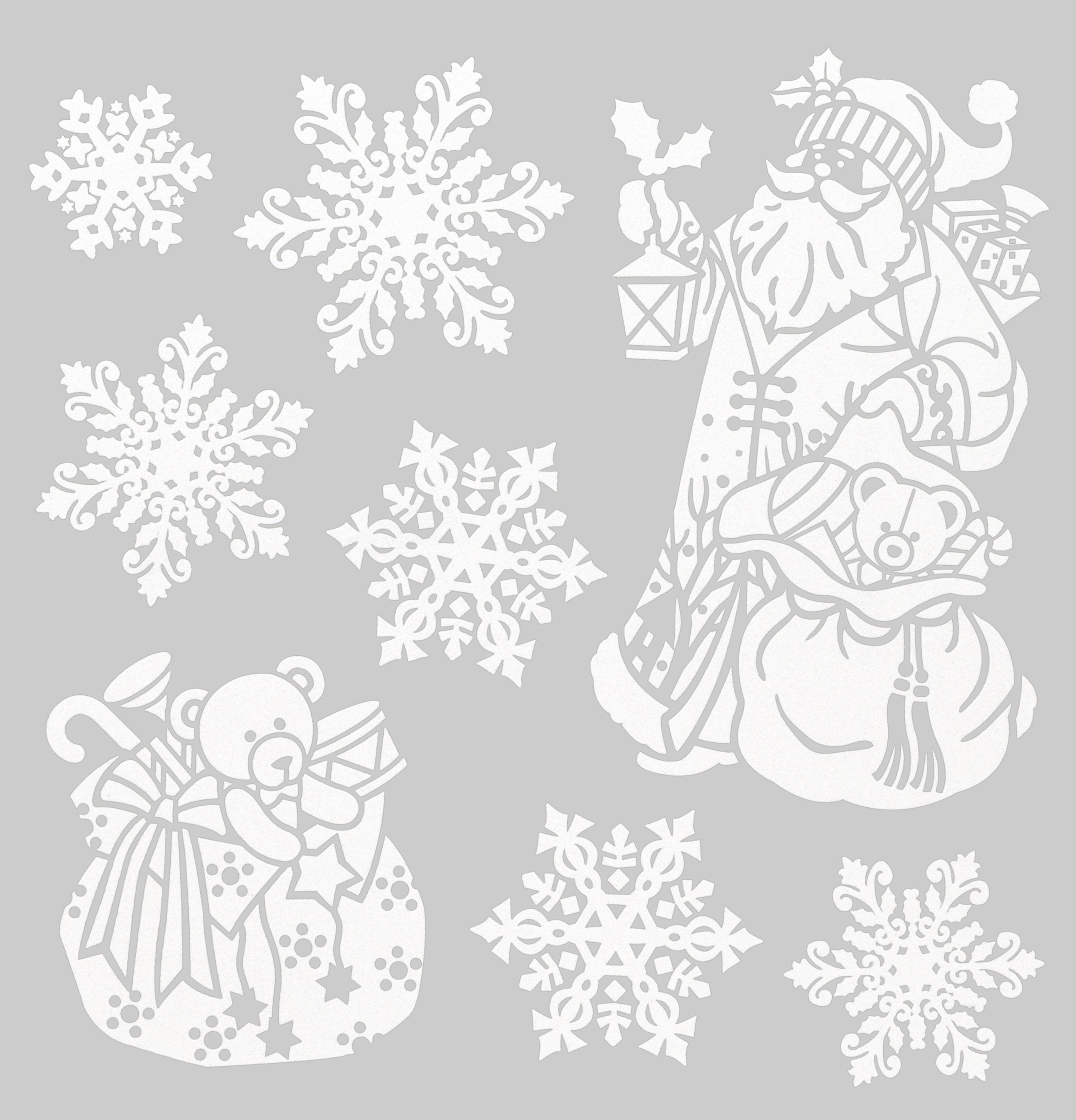 Stokomani Fêtes et cérémonies stickers Noël vitre paillettes 30,5x31,5 cm