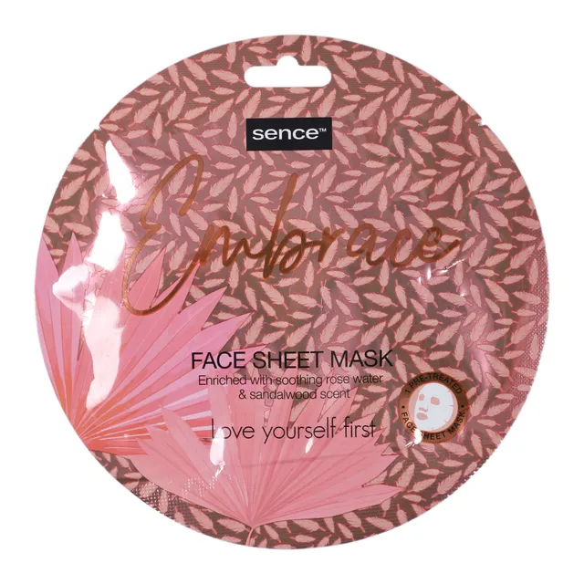 Sence masque visage tissu eau de rose hydratant x1