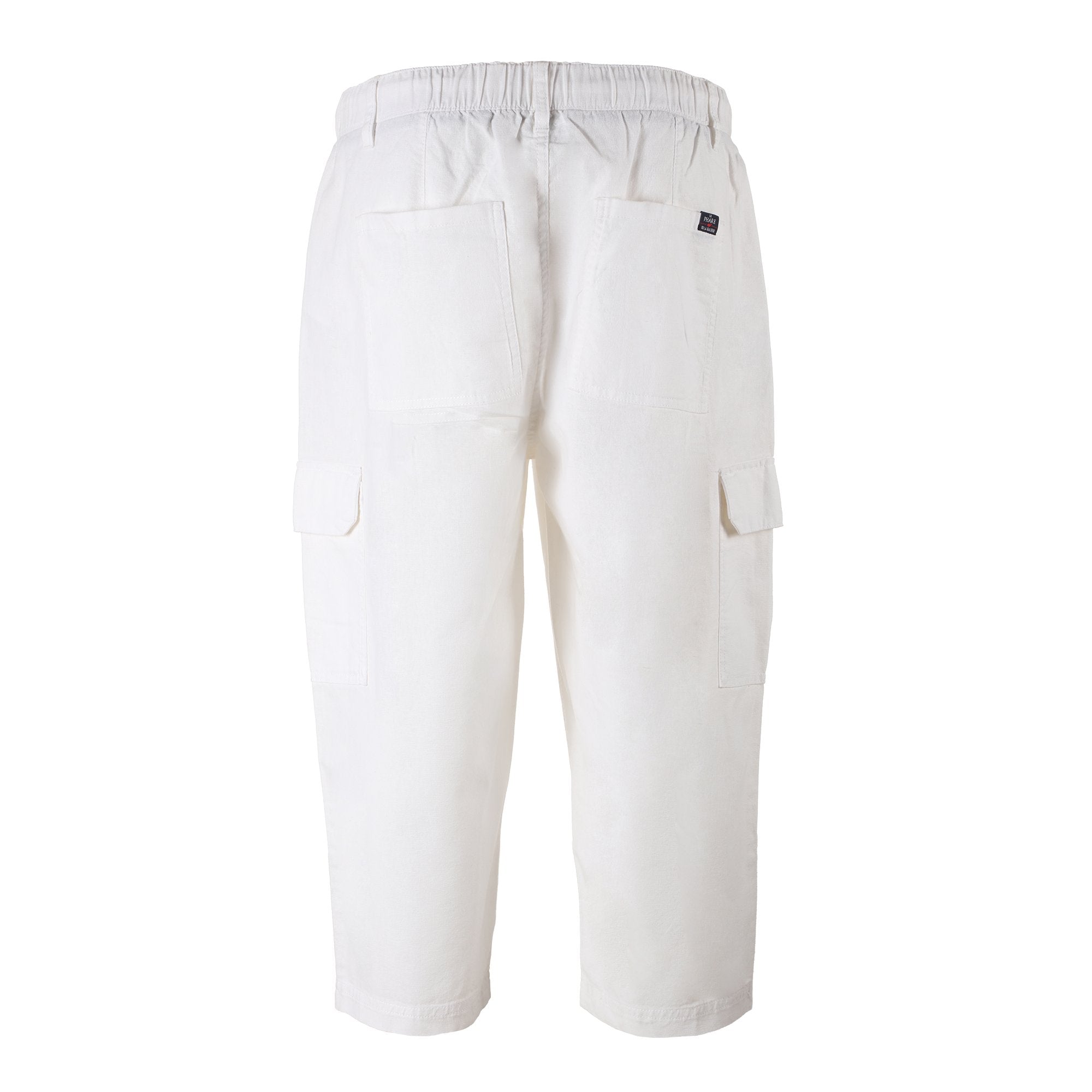 Pantacourt homme lin coton blanc taille 38 à 46