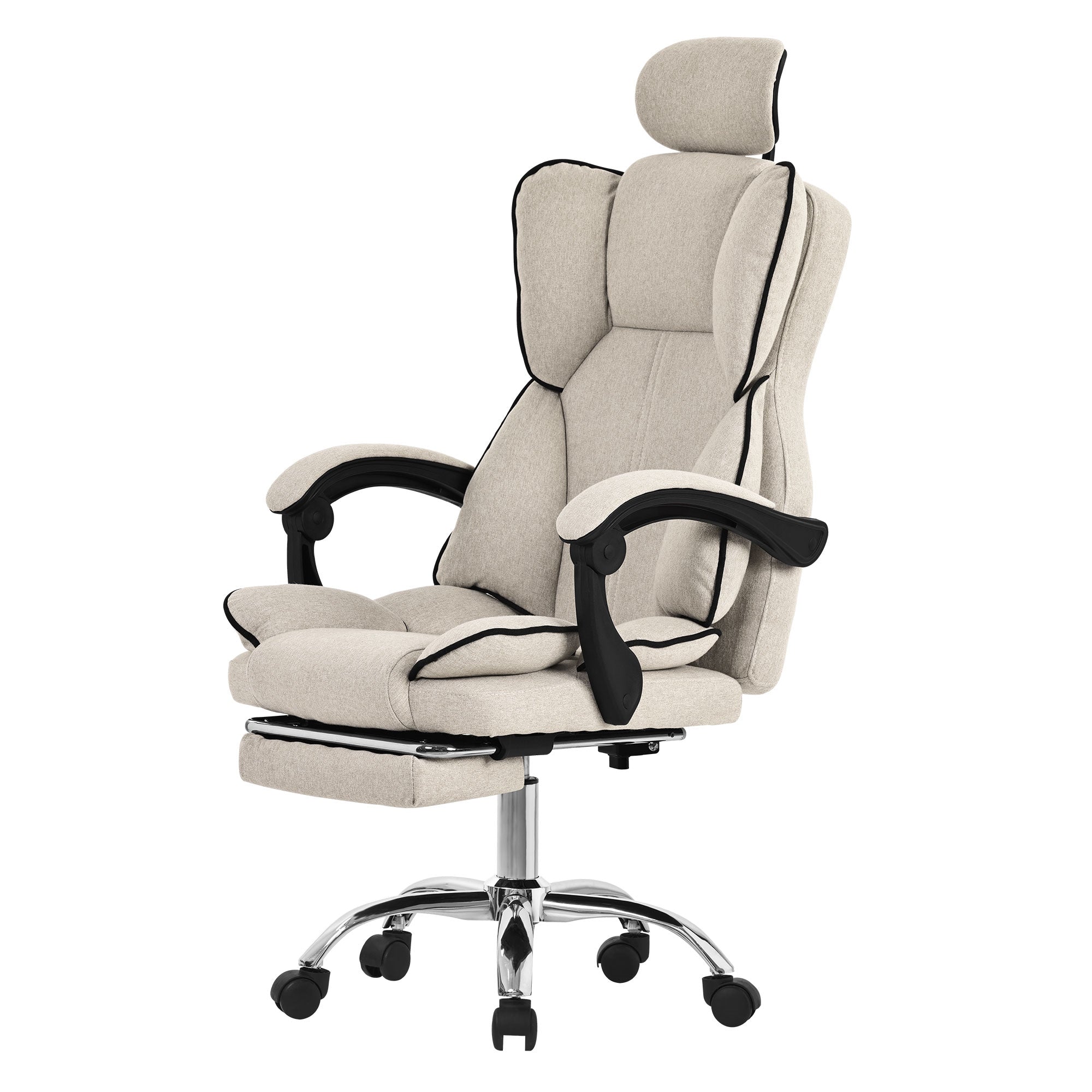 ECD ML-Design fauteuil de bureau beige réglable repose-pieds