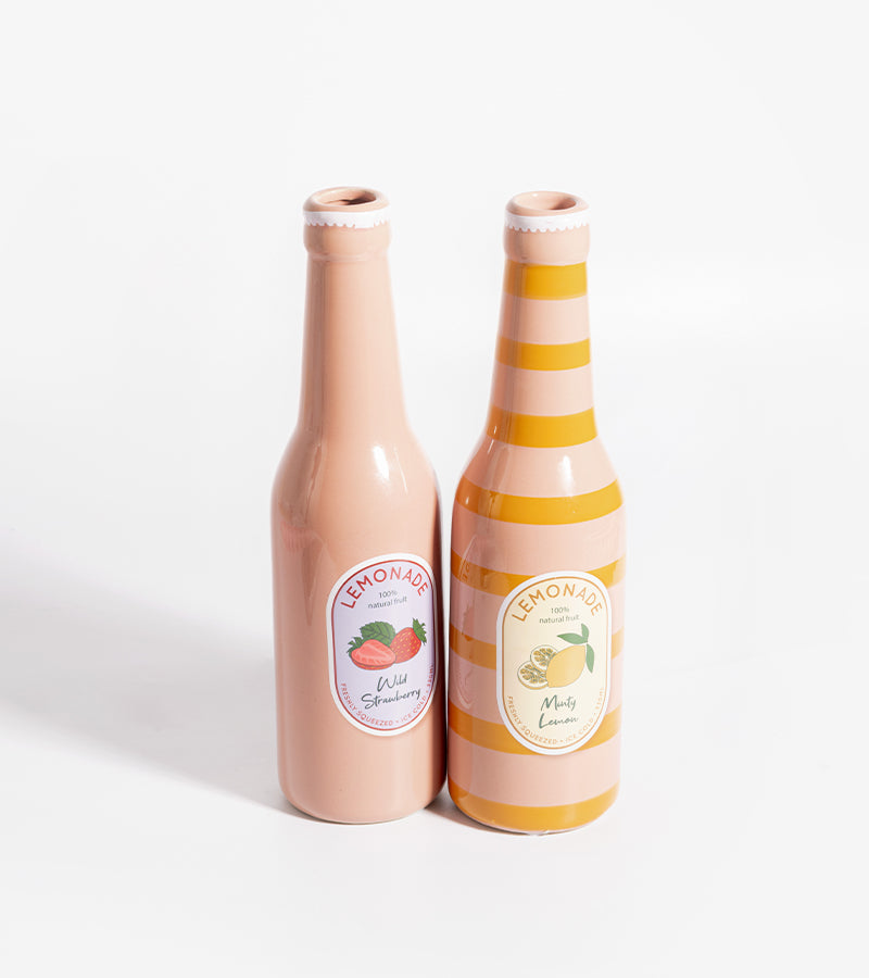 L'avant gardiste Vase Limonade vase rayé rose