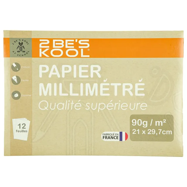 Stokomani Scolaire Pochette papier millimétré 21x29,7 cm