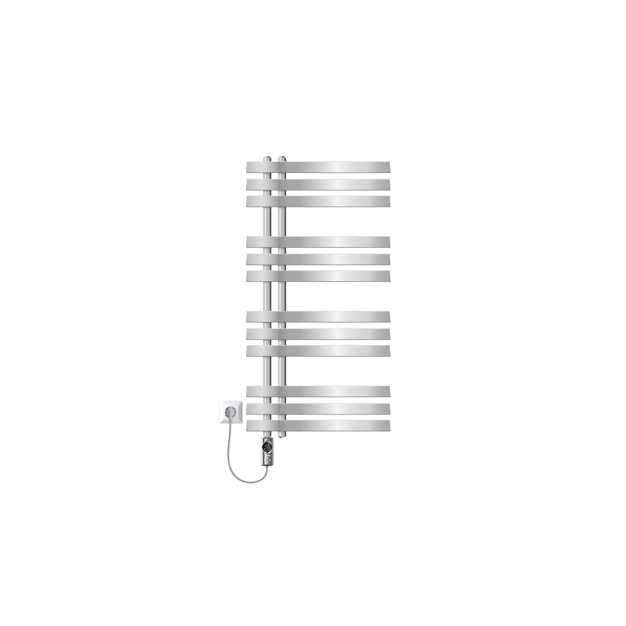 LuxeBath Sèche-serviettes chrome 500x1000 barre 600W raccord central