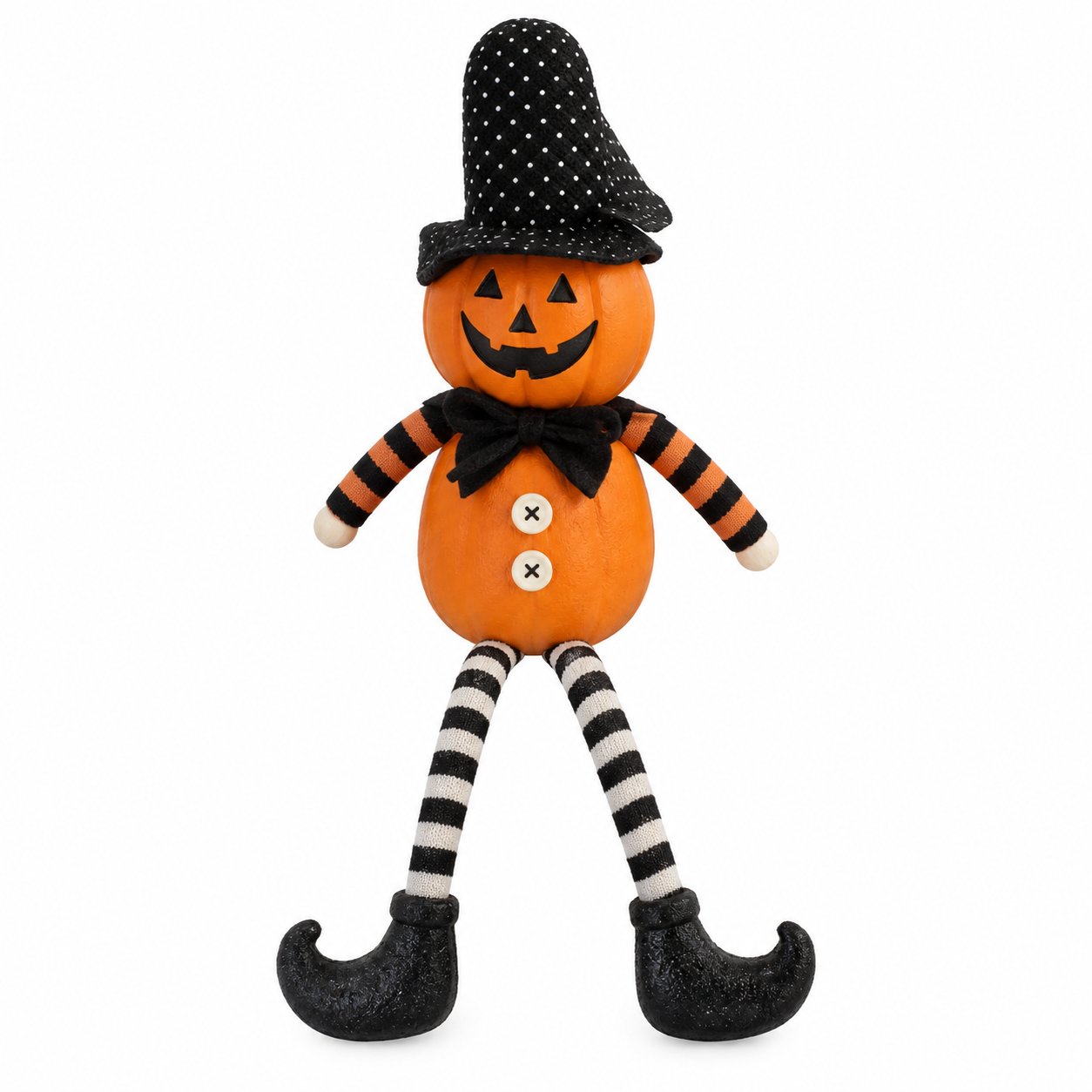 Poupée décorative Halloween polyester orange citrouille 55,5 cm