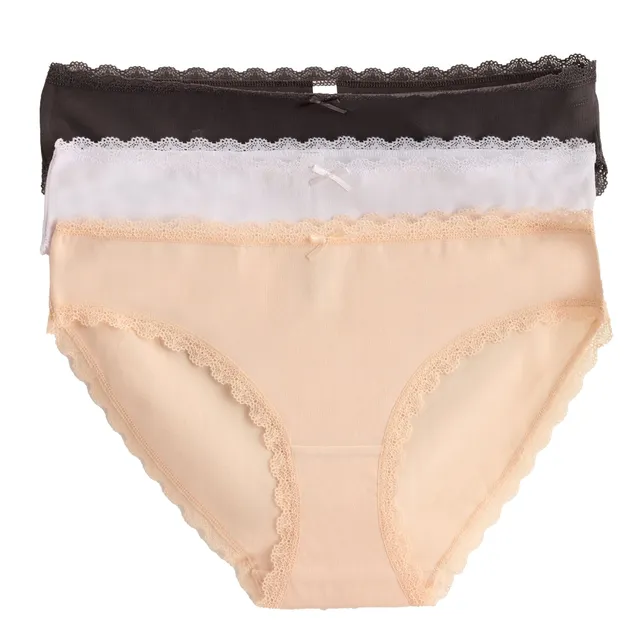 Stokomani Mode lot 3 slips dentelle orange culotte femme