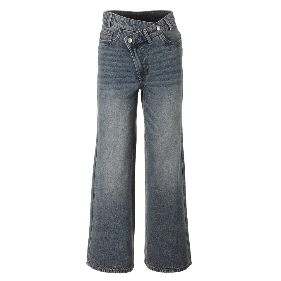 Stokomani Mode jean fermeture croisée bleu foncé taille 34