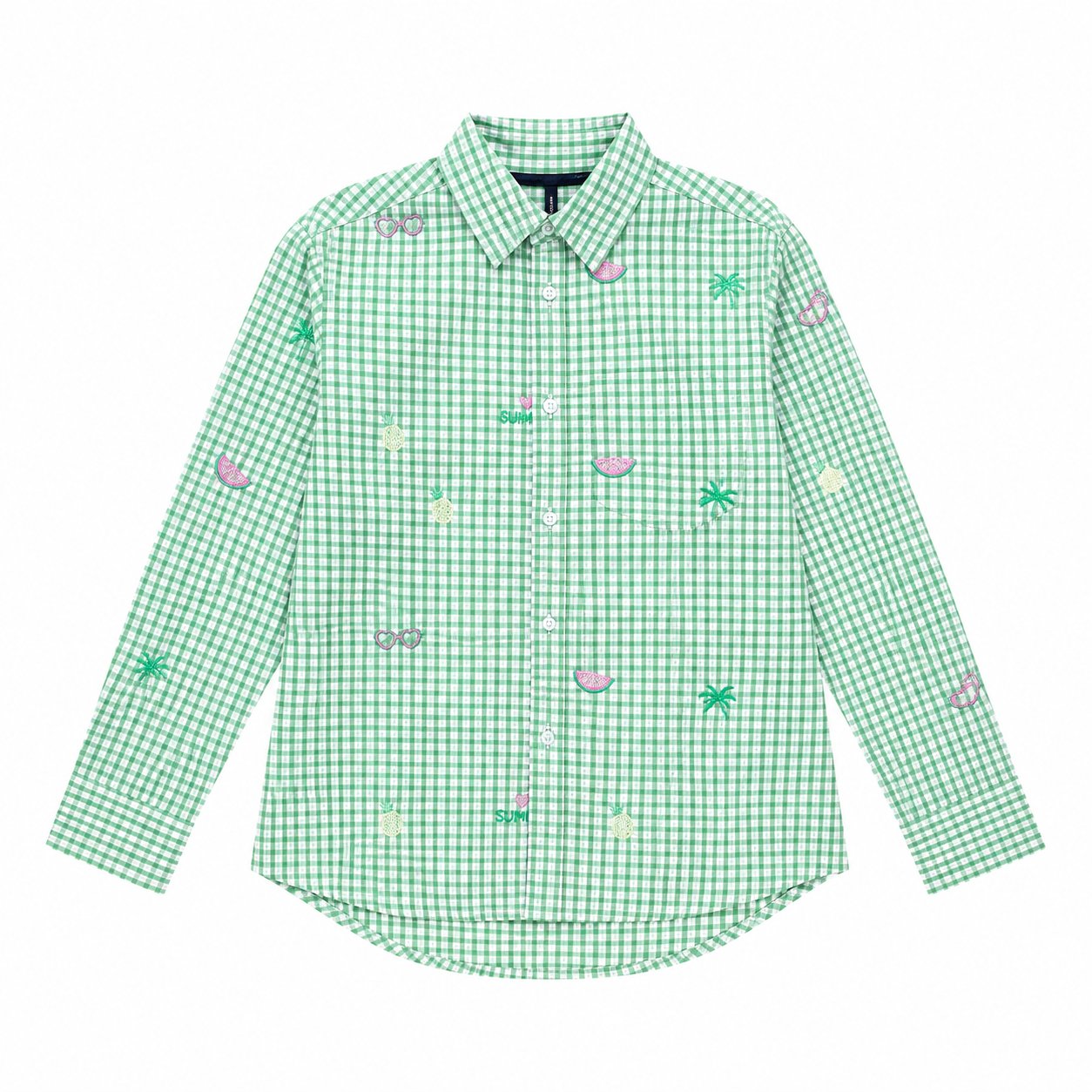Stokomani Mode chemise broderies vert 32-42