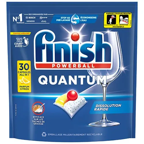 Finish Quantum 30 tablettes lave-vaisselle citron dégraissantes