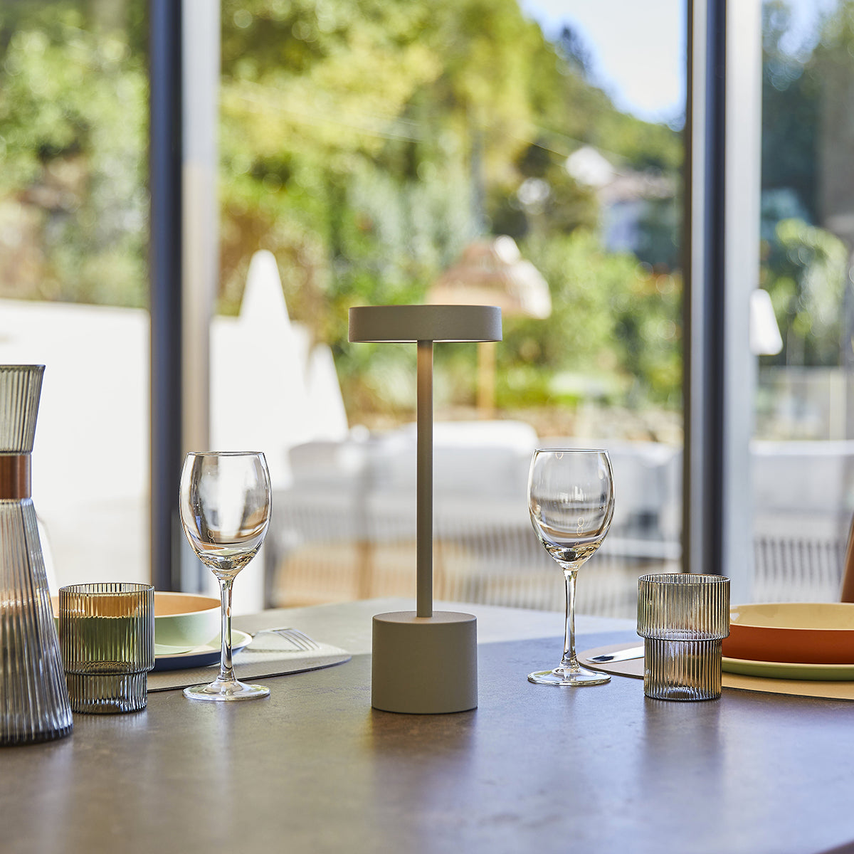 Red Deco Roby Grey lampe table sans fil gris H30cm