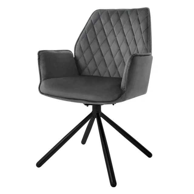 ECD Germany ML-Design chaise pivotante velours sauge