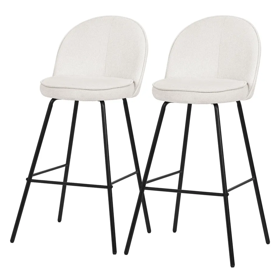 ECD Möbel ML-Design tabouret bar beige lot de 2 dossier
