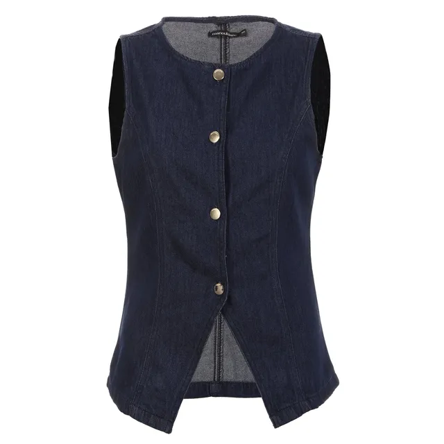 Stokomani veste cintrée en jean femme bleue