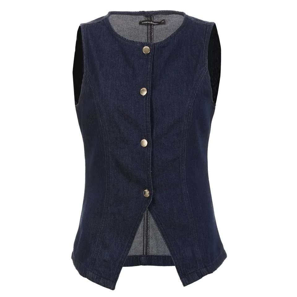 Stokomani veste cintrée en jean femme bleue