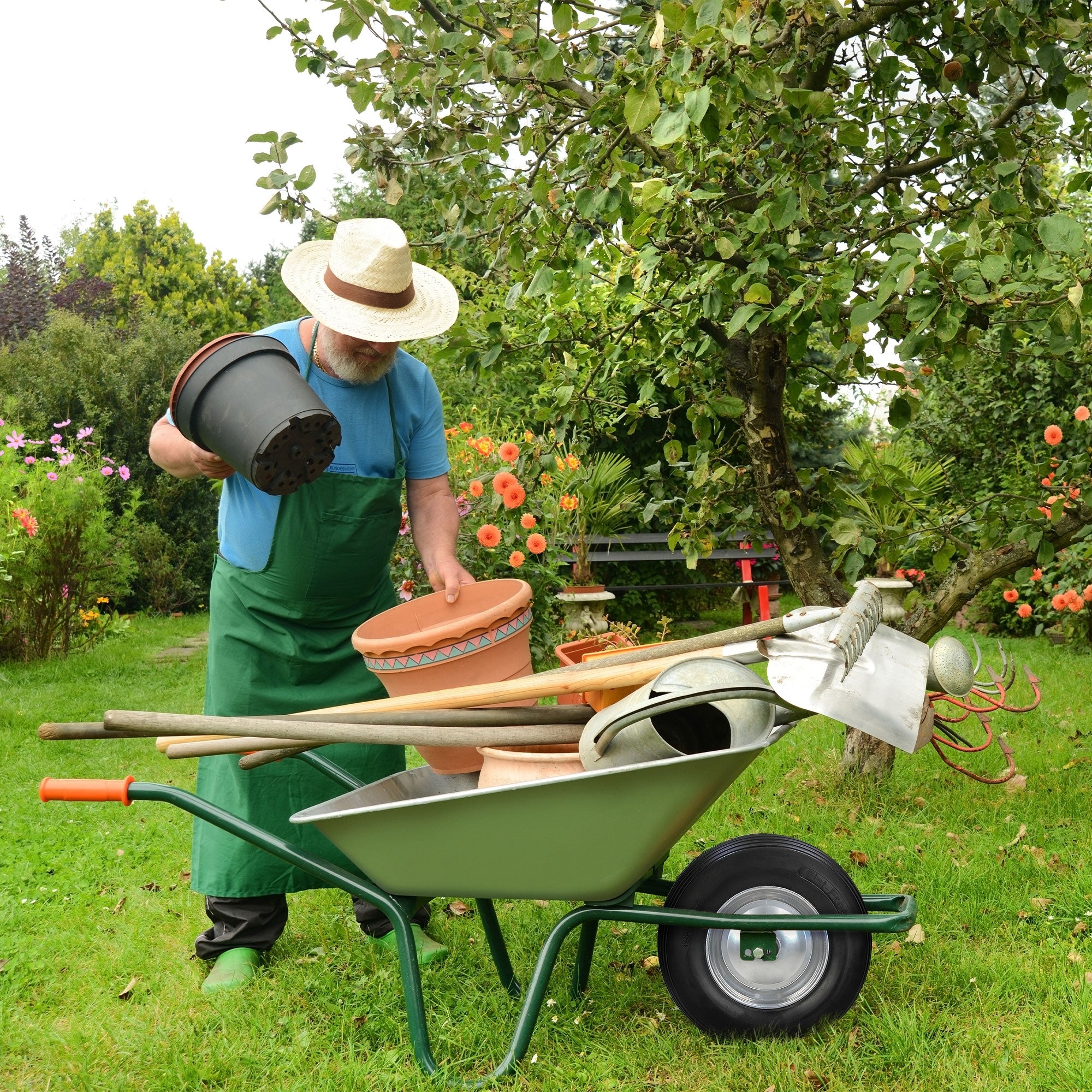 ECD Germany Garten Roue Brouette 4.80/4.00-8 390 mm Noire + Axe