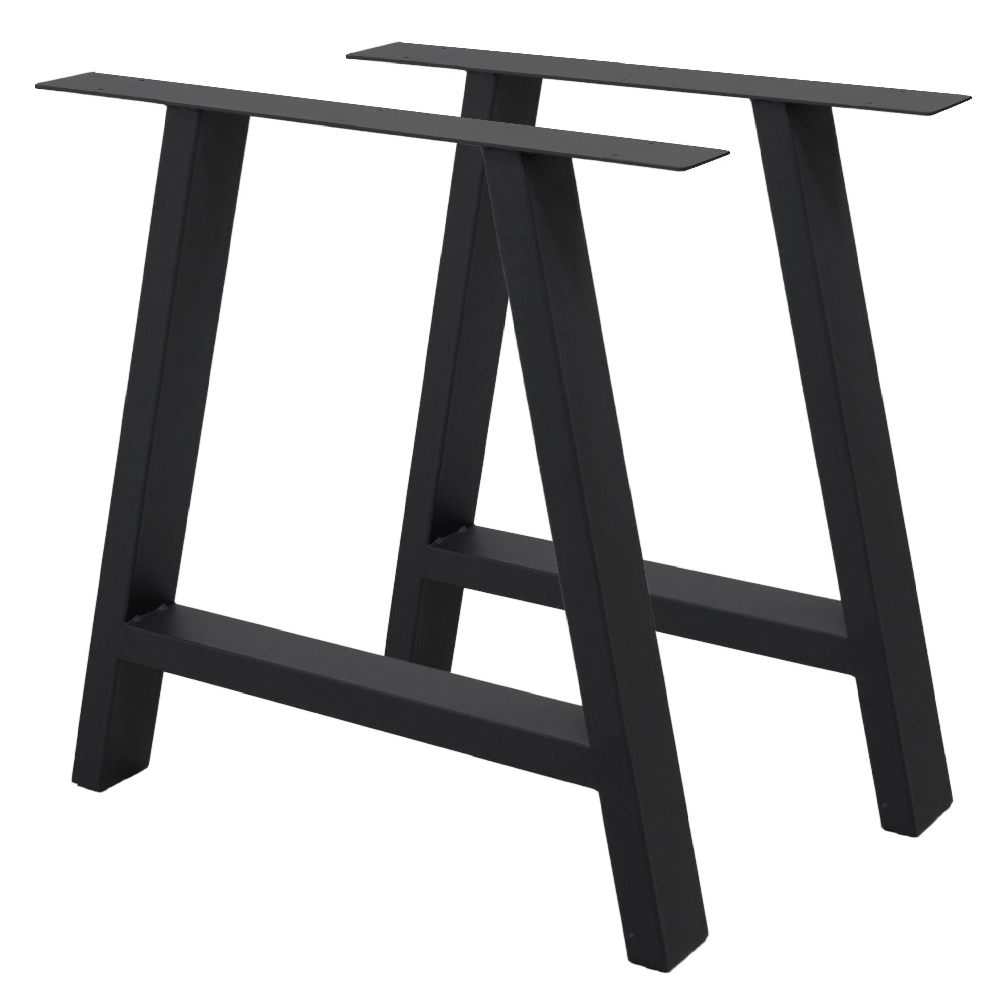 ECD Germany Möbel pied de table acier noir 70x72 cm lot de 2