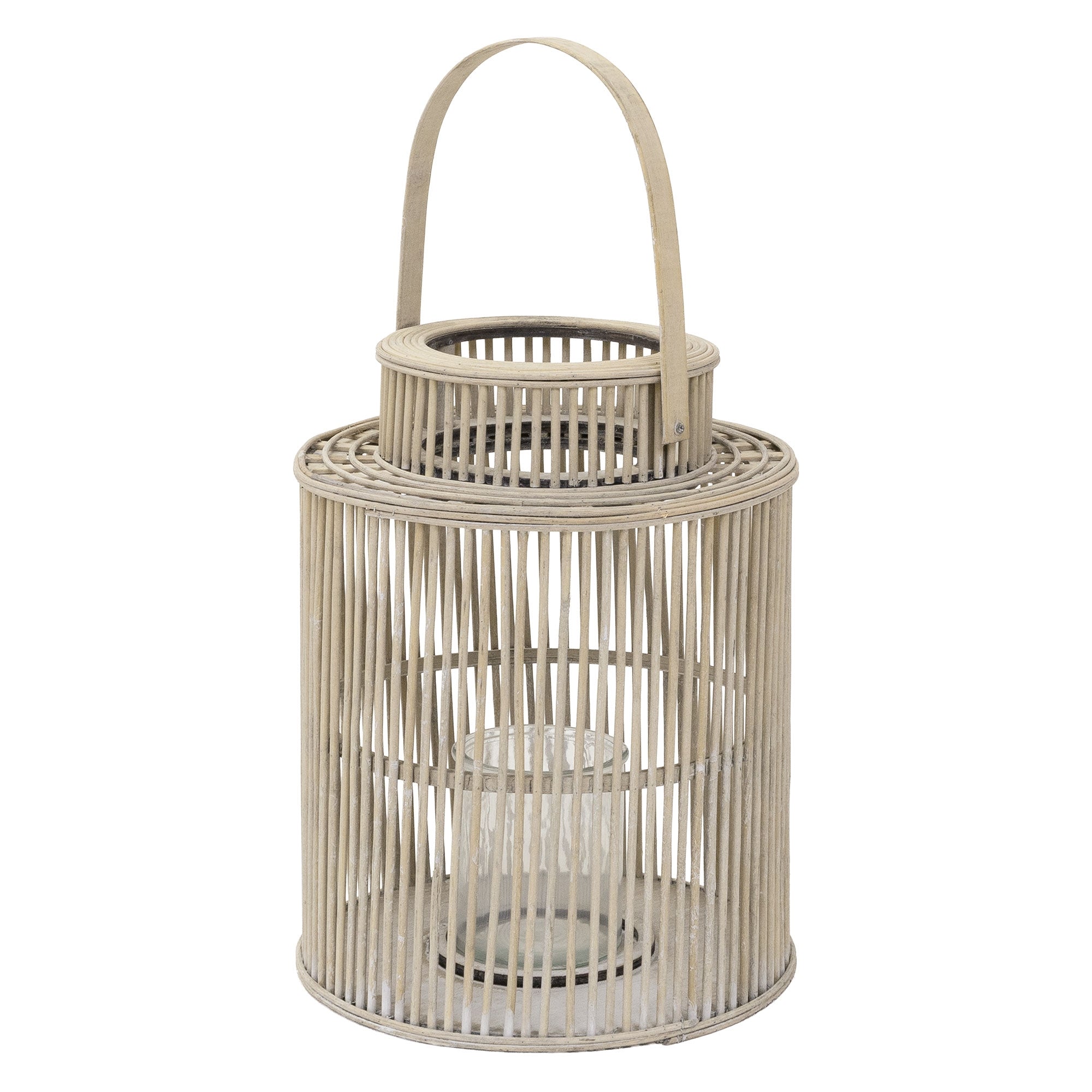 ECD Germany Garten lanterne bambou ronde photophore verre