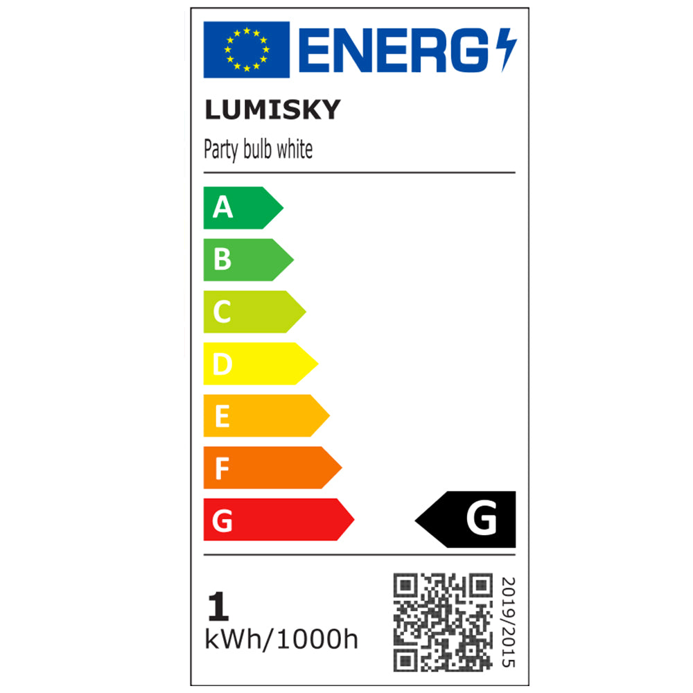 Red Deco Party Bulb White ampoule LED E27 lot 5 H7cm