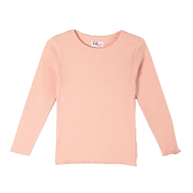 Stokomani Mode Tee-shirt côtelé Rose enfant