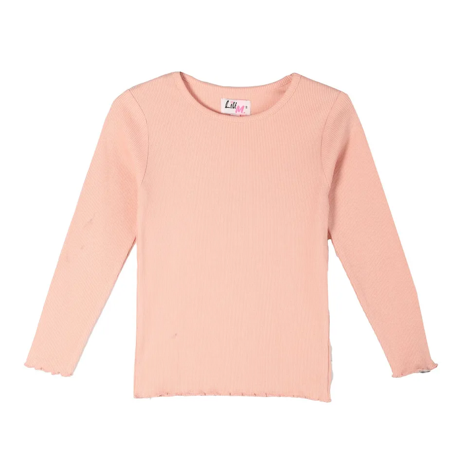 Stokomani Mode Tee-shirt côtelé Rose enfant