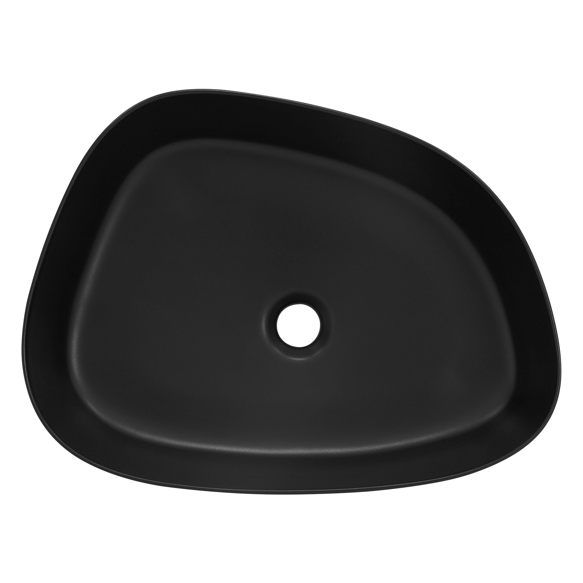 ECD Germany Sanitär vasque à poser noire 55 cm sans trop-plein