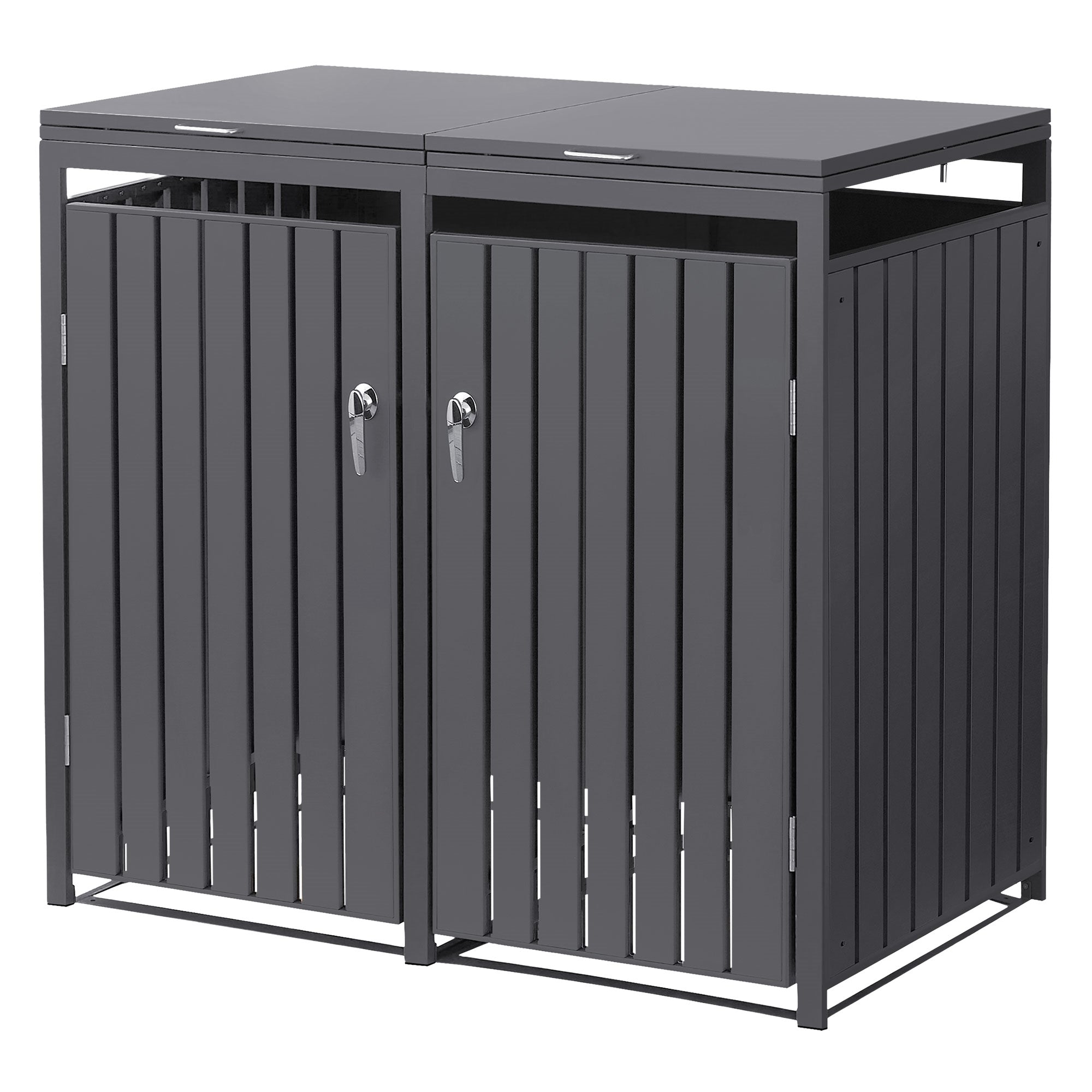 ECD Germany Garten cache-poubelle acier anthracite 4x240L