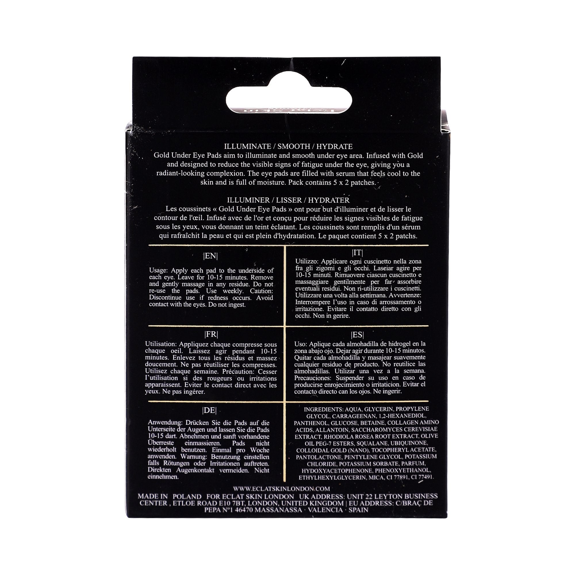 Stokomani Beauté Patchs yeux hydrogel or collagène x5