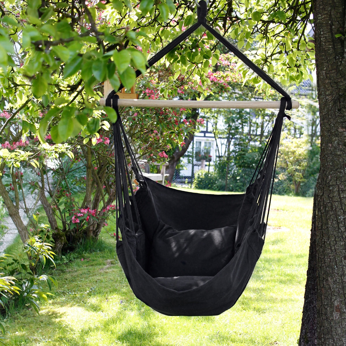ECD Germany Sport & Freizeit fauteuil suspendu anthracite coton 120 kg