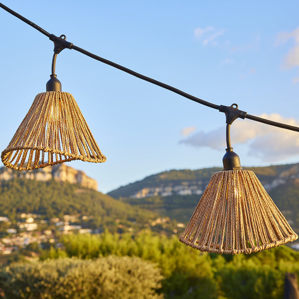 Red Deco Raffy Light guirlande 6m corde 7 ampoules E27