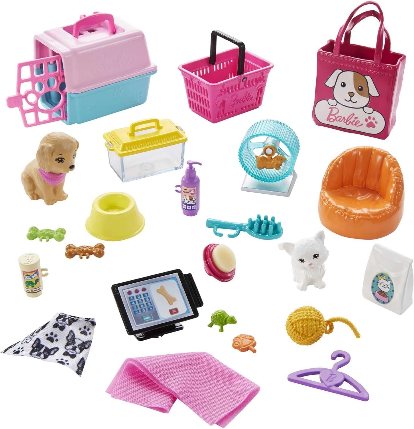 Barbie Animalerie coffret toilettage + 4 animaux jouet