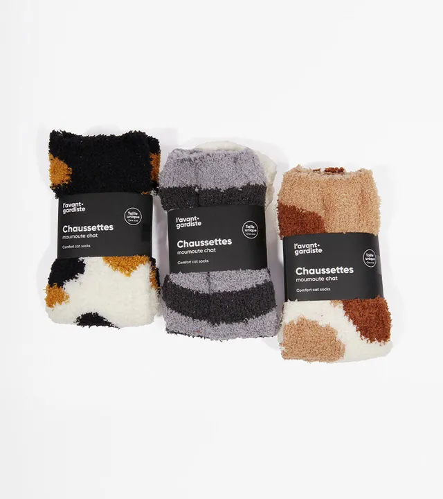L'avant gardiste Chaussettes chat moumoute tâches marron